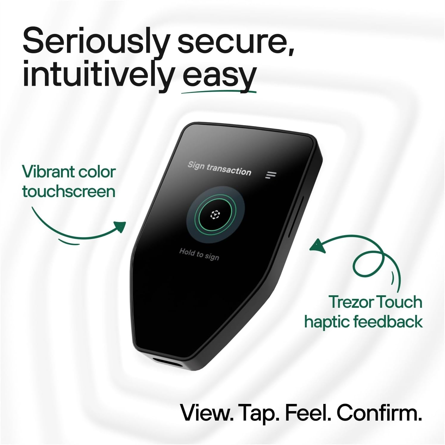 Trezor Safe 5 - Crypto Hardware Wallet with Secure Element & Passphrase, Color Touchscreen, Haptic Feedback, Bitcoin Security, Supports 1000S Coins & Tokens, Quick & Simple Setup (Black Graphite) image number 3