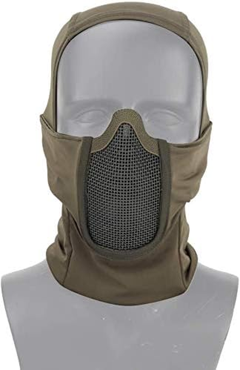 Tactical Gear Breathable Balaclava Mesh Mask Ninja Style Full Face Airsoft Mask Windproof Motorcycle Cycling Hood Neck Warmer