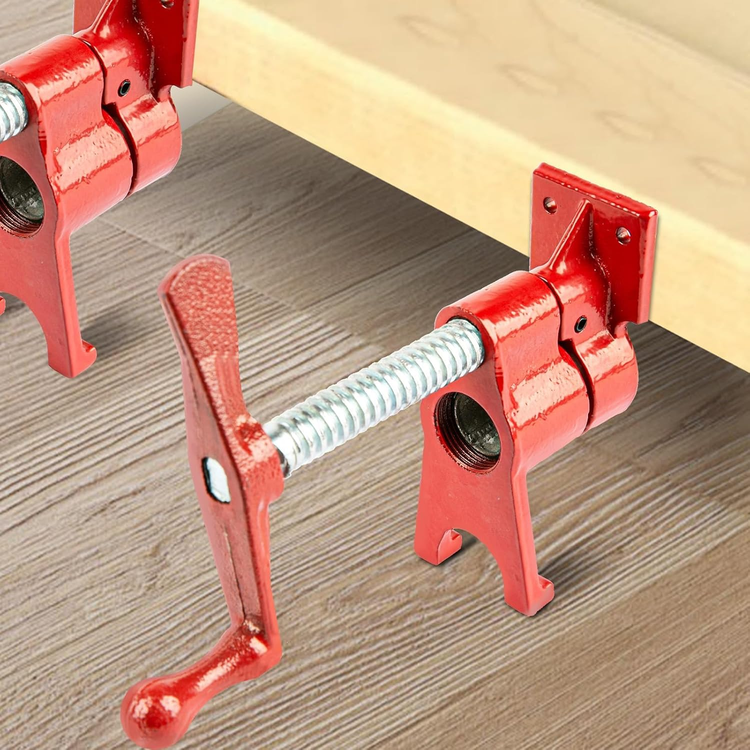 COGNATIVE 3/4" Pipe Clamp for Woodworking Heavy Duty Cast Iron Quick Release Pipe Clamps with Stand Home Improvement, Workshop and Construction Site image number 3