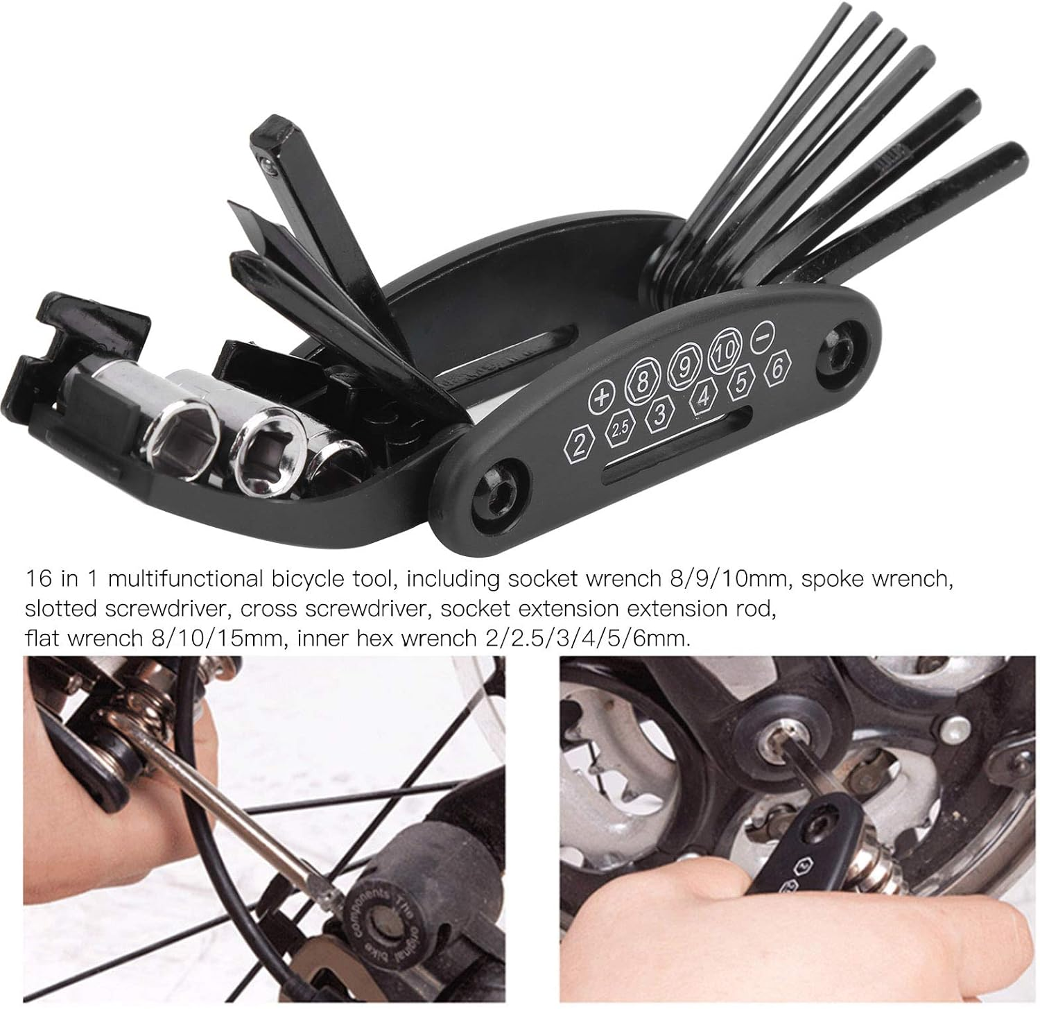 Cycling Repairing Tool, Never Rust Bicycle Multi Repair Tool, Lightweight Portable Indestructible for Bicycle image number 2