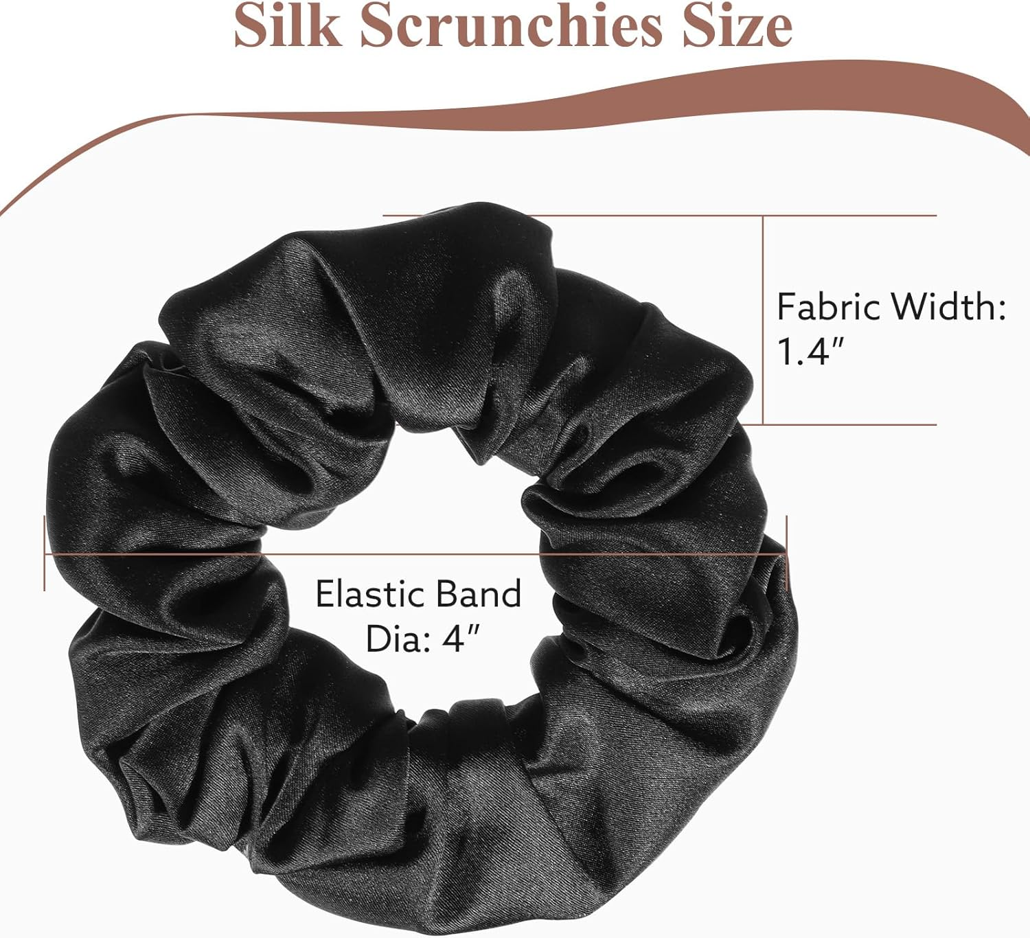 4 Pack 100% Mulberry Silk Scrunchies, Soft Silk Hair Ties for Hair No Damag Scrunchies for Women Girls Gifts image number 3