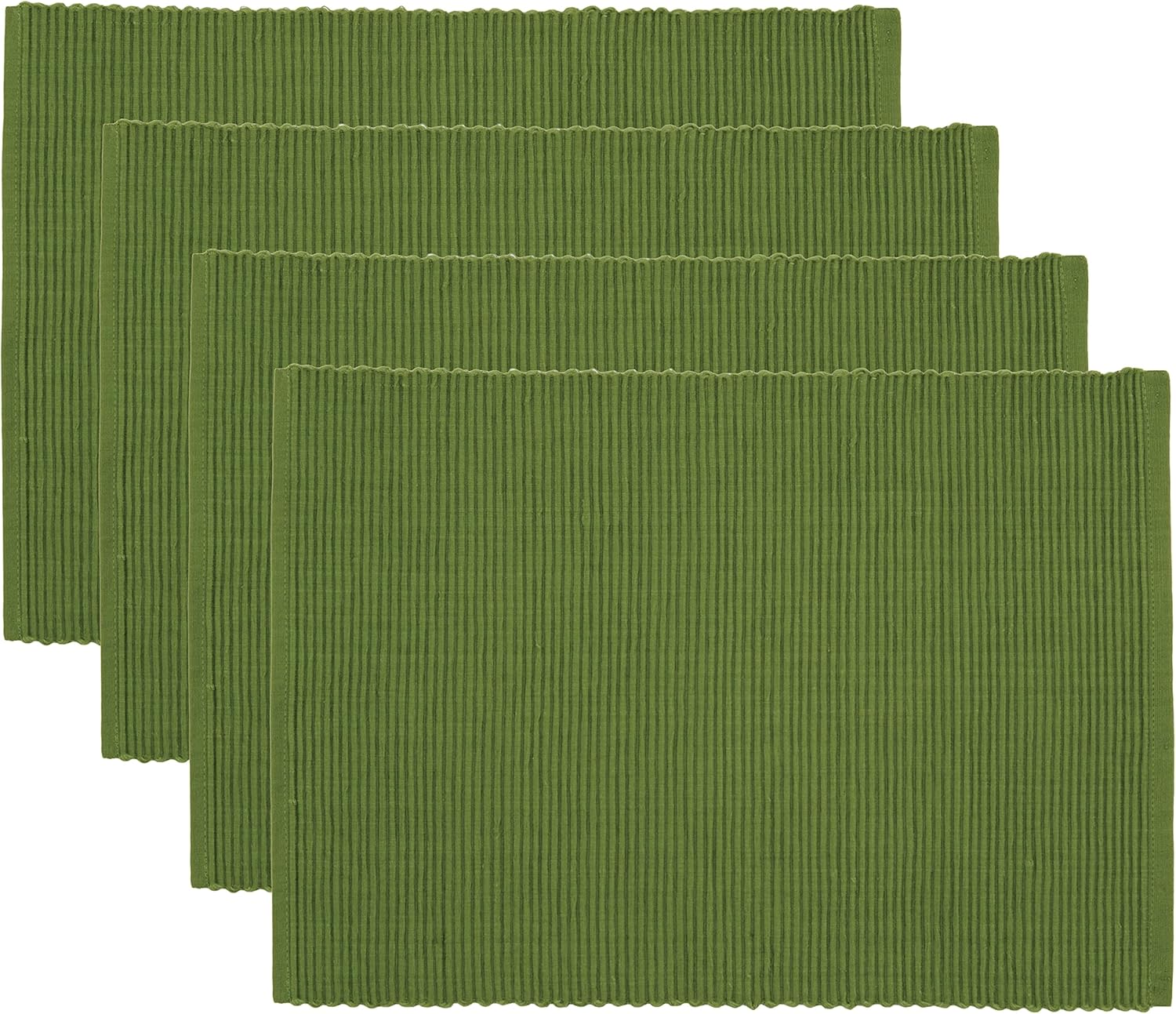 Now Designs Spectrum Placemats Ribbed Cotton, Chili Red, 19X13 Inches, Set of 4, (901495Aa)