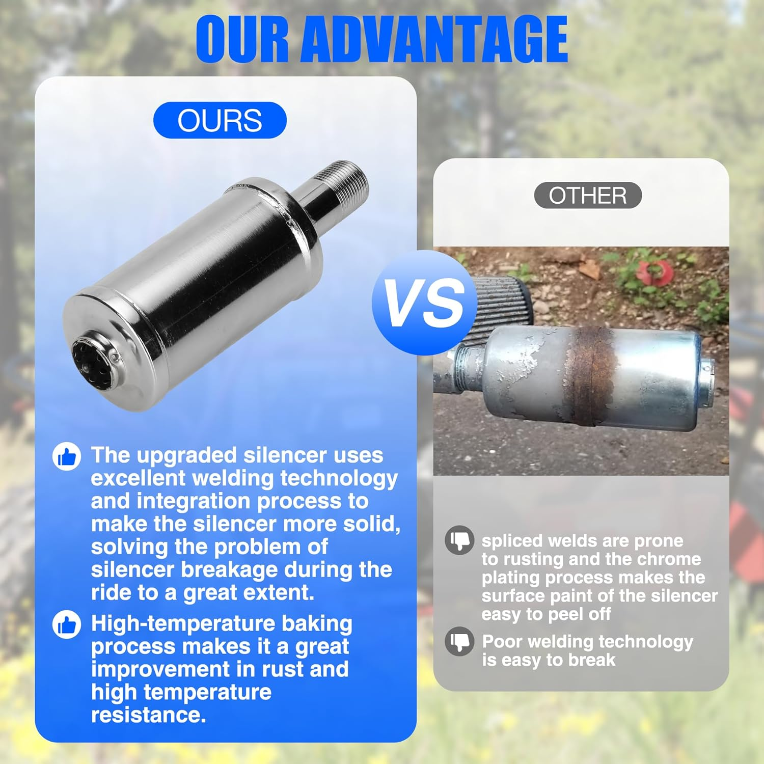 YOXUFA 212Cc Carburetor Exhaust Pipe Muffler Stage 2 Kit for Predator 212Cc 224Cc 196Cc 200 6.5Hp Engine Coleman CT200U BT200X CT200U-EX Baja Warrior MB200 GX160 Mini Bike Go Kart Parts - Black image number 5