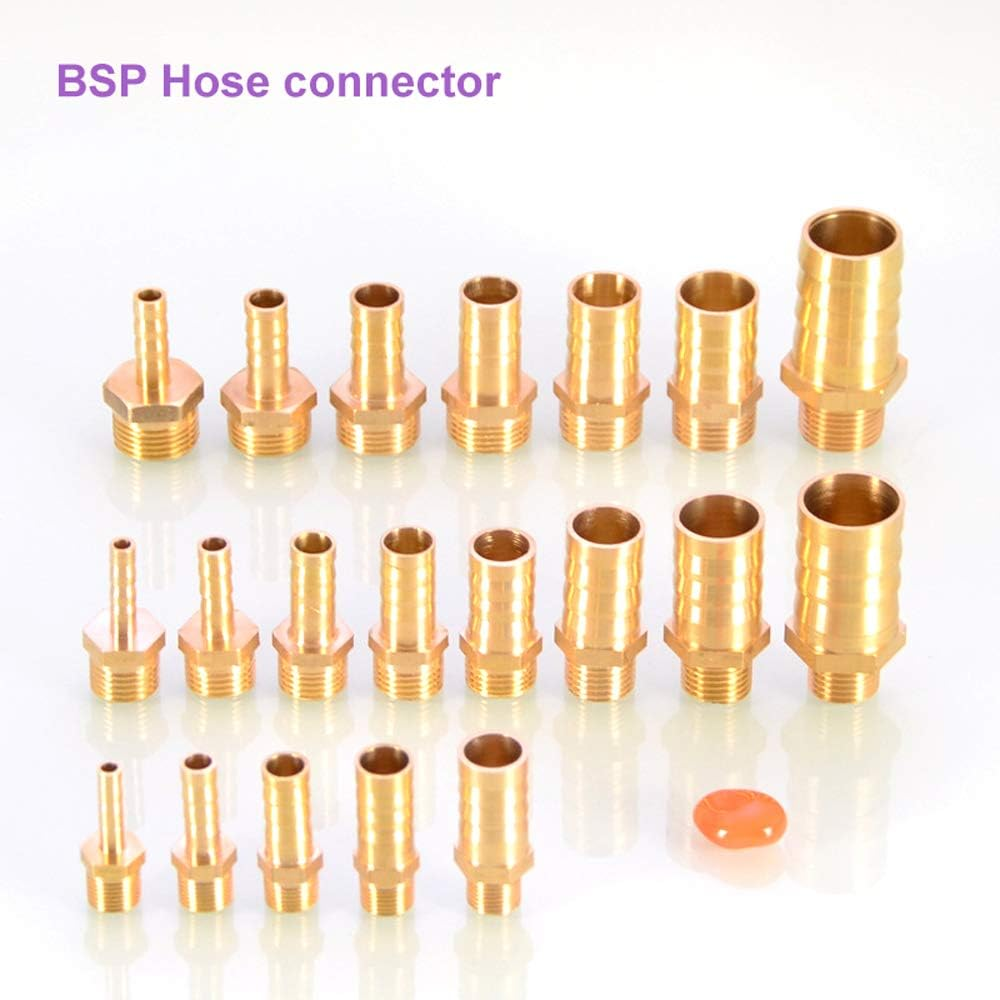 1Pcs BSP Hose Connector Brass Pipe Fitting 6Mm/8Mm/10Mm/12Mm/16Mm/19Mm/25Mm, Hose Barb Tail Male BSP Thread Connector Joint Copper Coupler Adapter image number 5