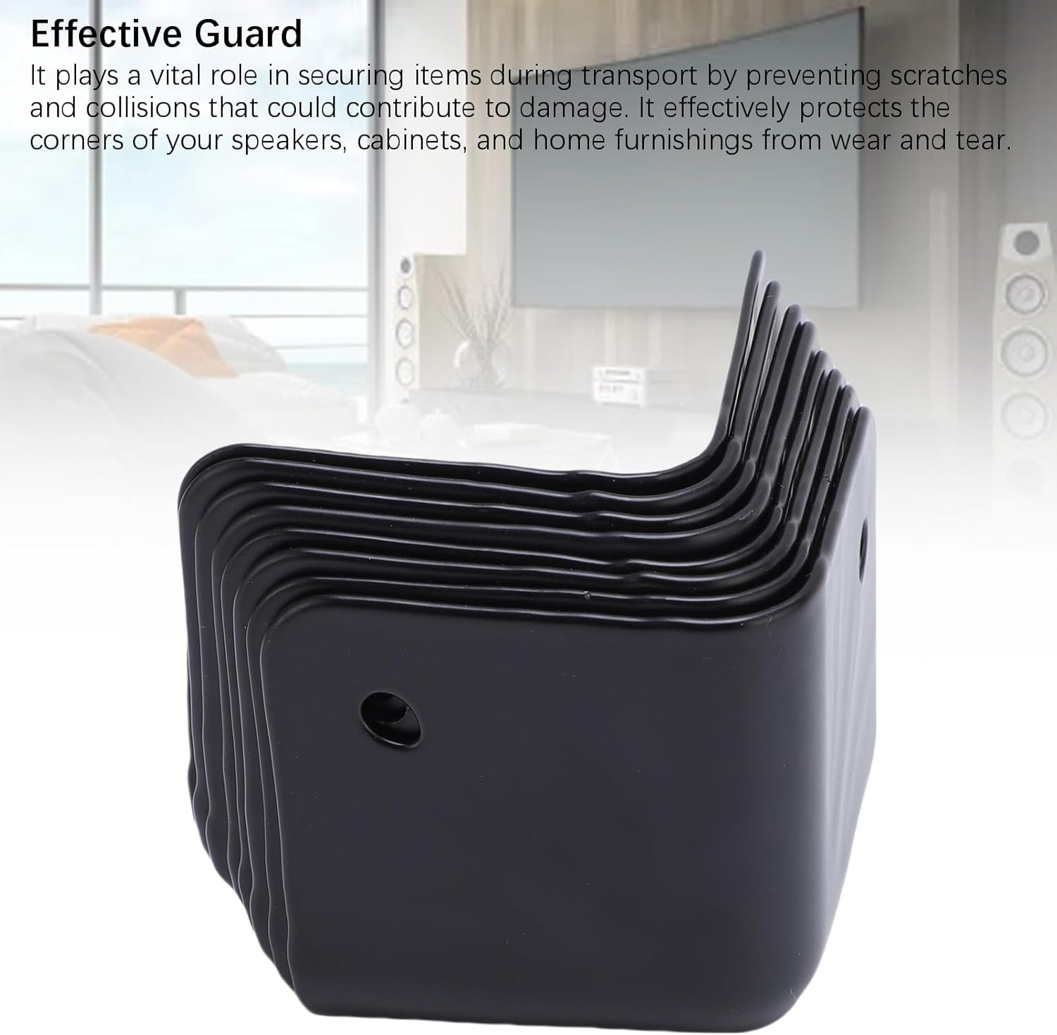 8Pcs Corner Protector, Speaker Cabinet Corners Protector, Amplifier Speaker Edge Safety Guard, Safety Guard Cabinet Furniture Corner Metal Bumpers image number 5
