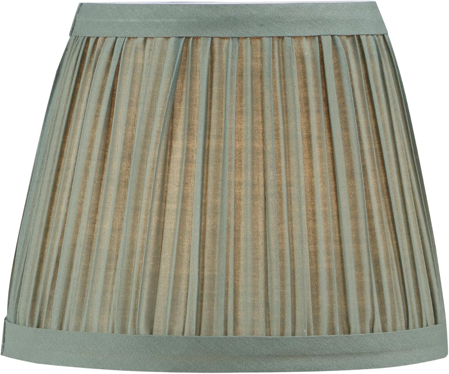 Aspen Creative Corporation 51521-2, Hardback Empire Transitional Clip-On Chandelier Lamp Shade, Mushroom Pleated Olive Faux Silk Fabric, 4" Top X 6" Bottom X 5" Slant Height, Set of 2 image number 4
