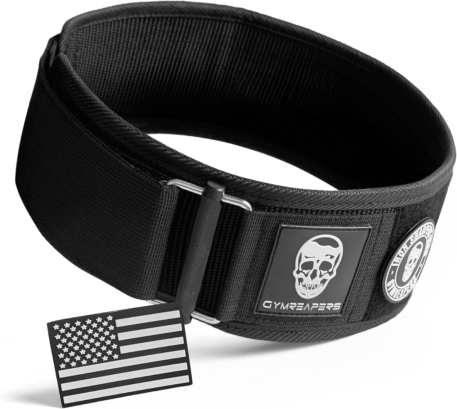 Gymreapers Quick Locking Weightlifting Belt for Bodybuilding, Powerlifting, Cross Training - 4 Inch Neoprene with Metal Buckle - Adjustable Olympic Lifting Back Support