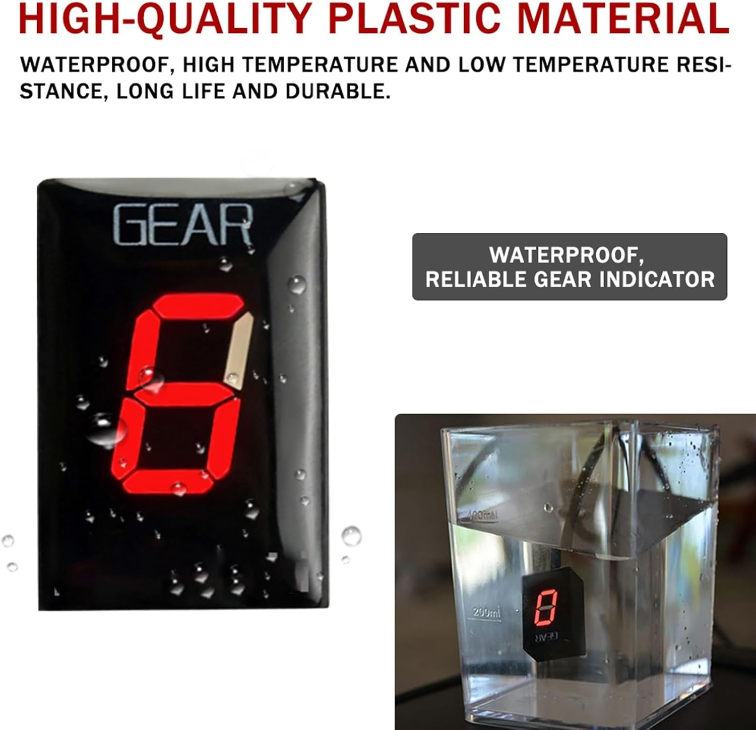 Gear Indicators, for CB300F CB 300 F 2015 2016 2017 2018 CB 300F Motorcycle Accessories1-6 Speed Gear Display Indicator Digital Meter (Size : Only Bracket-Red) image number 2