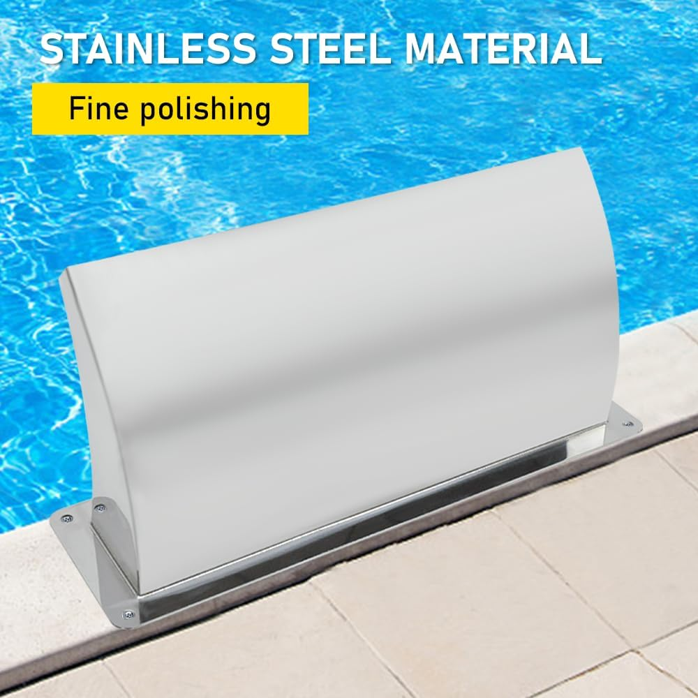 ALSTON Water Feature Waterfall Spillway Cascade Spray Water Curtain Stainless Steel for Indoor Outdoor Garden SPA Pool Fountain 56Cm Wide/27Cm Height Silver image number 4