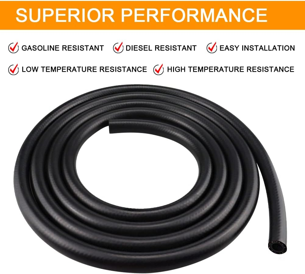 Fuel Line 1/2 Inch ID NBR Fuel Line Hose 8AN Rubber Push on Fuel Hose for Small Engines 10 Feet image number 2