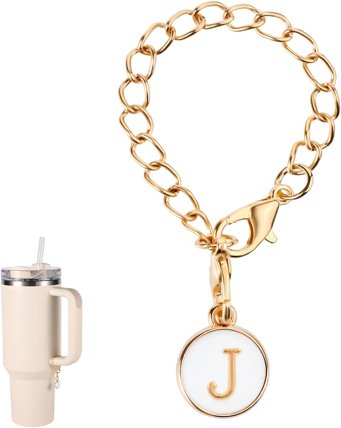 SAVITA Letter Charm Accessories for Stanley Cup, Letter Charm Accessories Personalized Name ID Letter Handle Charm Letter Charm for Stanley Tumblers (Letter J) image number 5