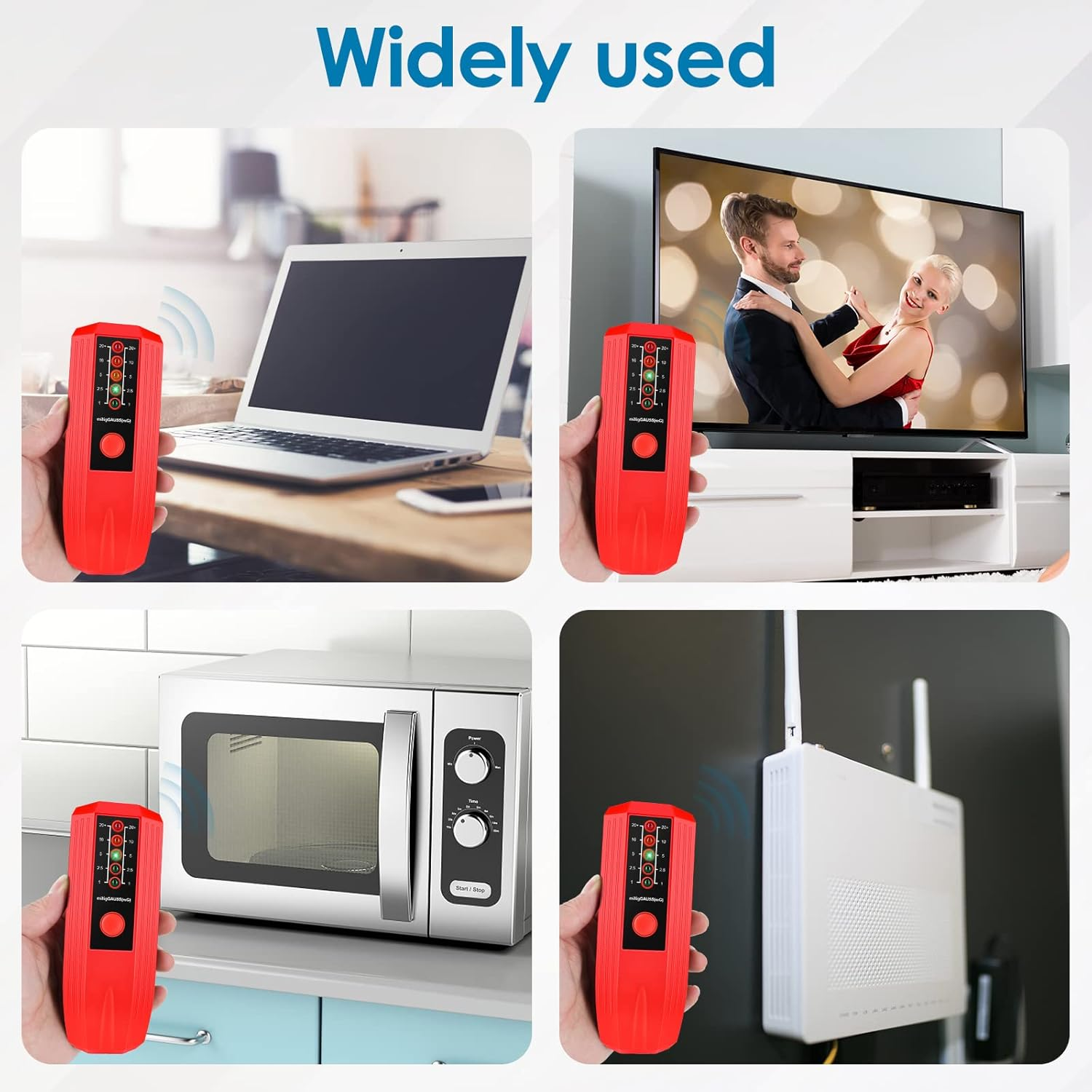 EMF Meter High Accuracy Electromagnetic Field Radiation Detector Battery Powered Electric EMF Detector Ghosts Hunting Paranormal Equipment Tester for Industrial Construction(Red Black) image number 1