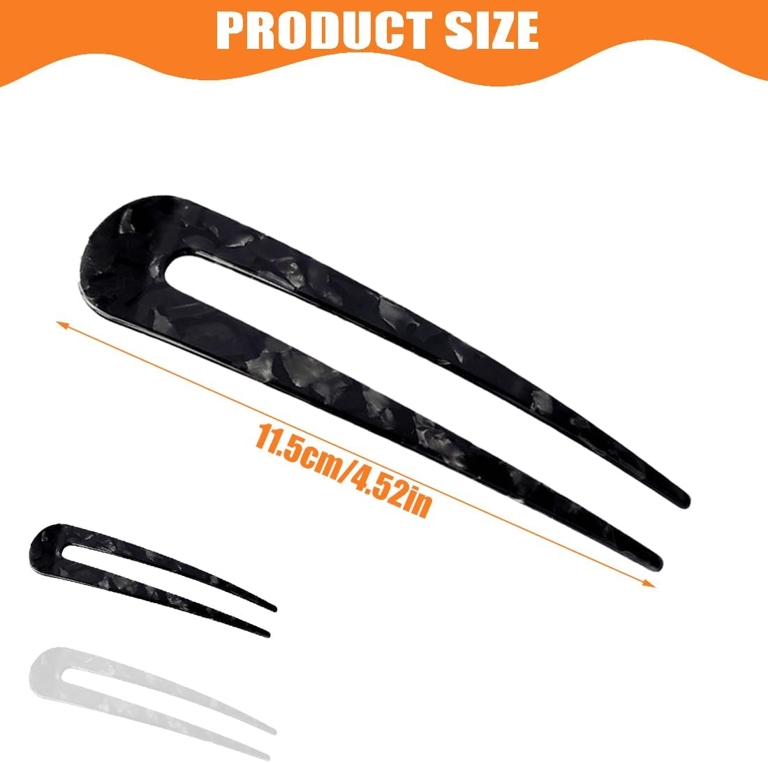 BIRLOZA Pack of 2 U-Shaped French Hair Fork Retro Hair Sticks Chinese Retro Hair Sticks Prong Hairpin Bun Hair Sticks Handmade Hair Clips for Women Girls image number 3