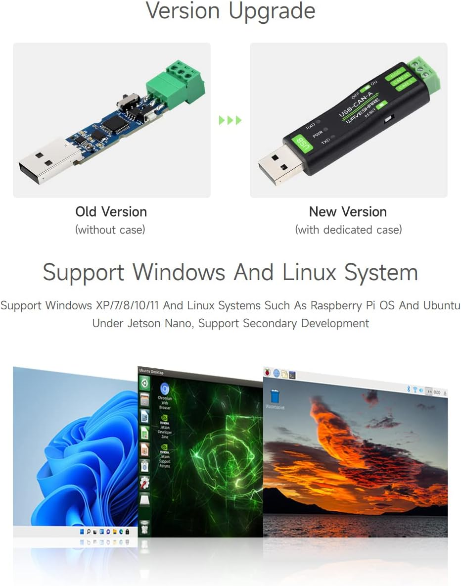 Waveshare USB to CAN Adapter Model A, Supports Multiple Working Modes, Multi-System Compatible image number 4