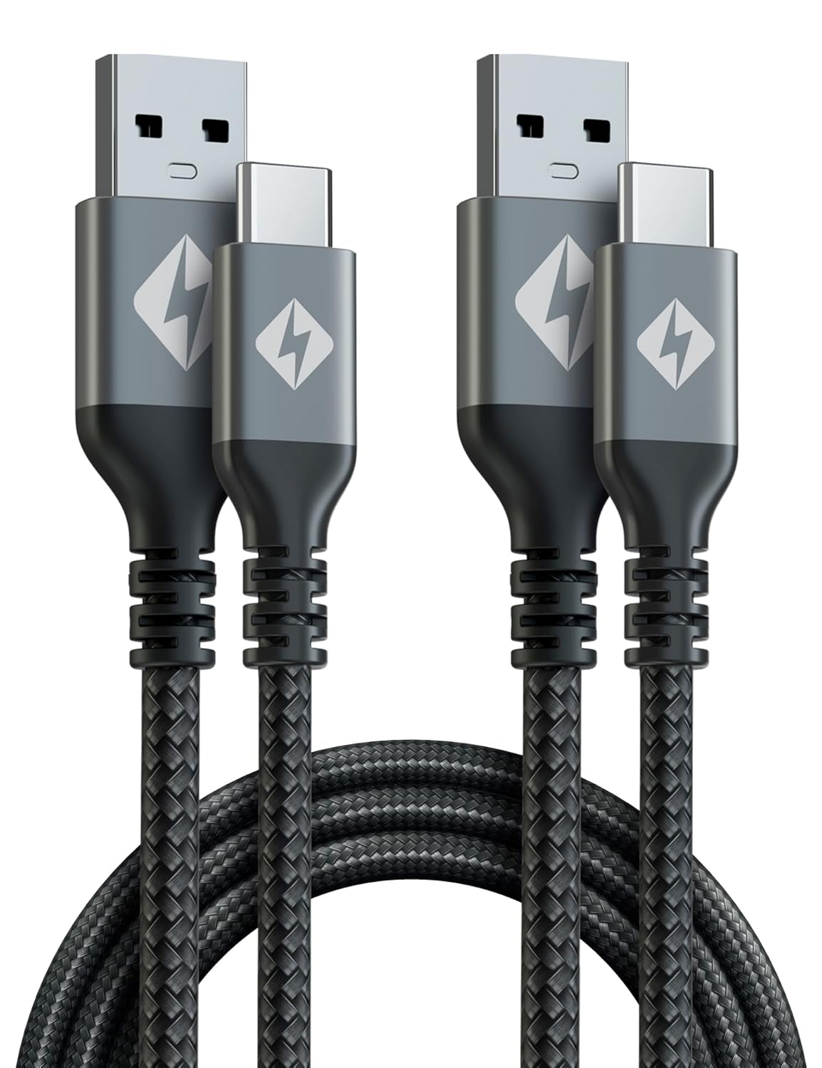 ZYRON 3M USB a to USB C Cable [2-Pack], Nylon Braided USB to USB C Cable, 3A Fast Charging USB C Cord, 480Mbps Data Sync for Android, Iphone 16/15, Galaxy S24, Pixel, Xiaomi, Switch (2, Grey, 3M) image number 4