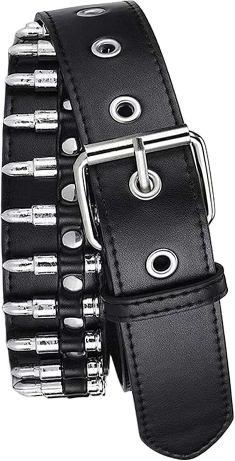 Rronnoy PU Leather Punk Belt for Women - PU Leather Black Women'S Waist Belt | Soft Feel Leather Punk Waist Belt for Party, Nightclub, Daily Wear, and Dating