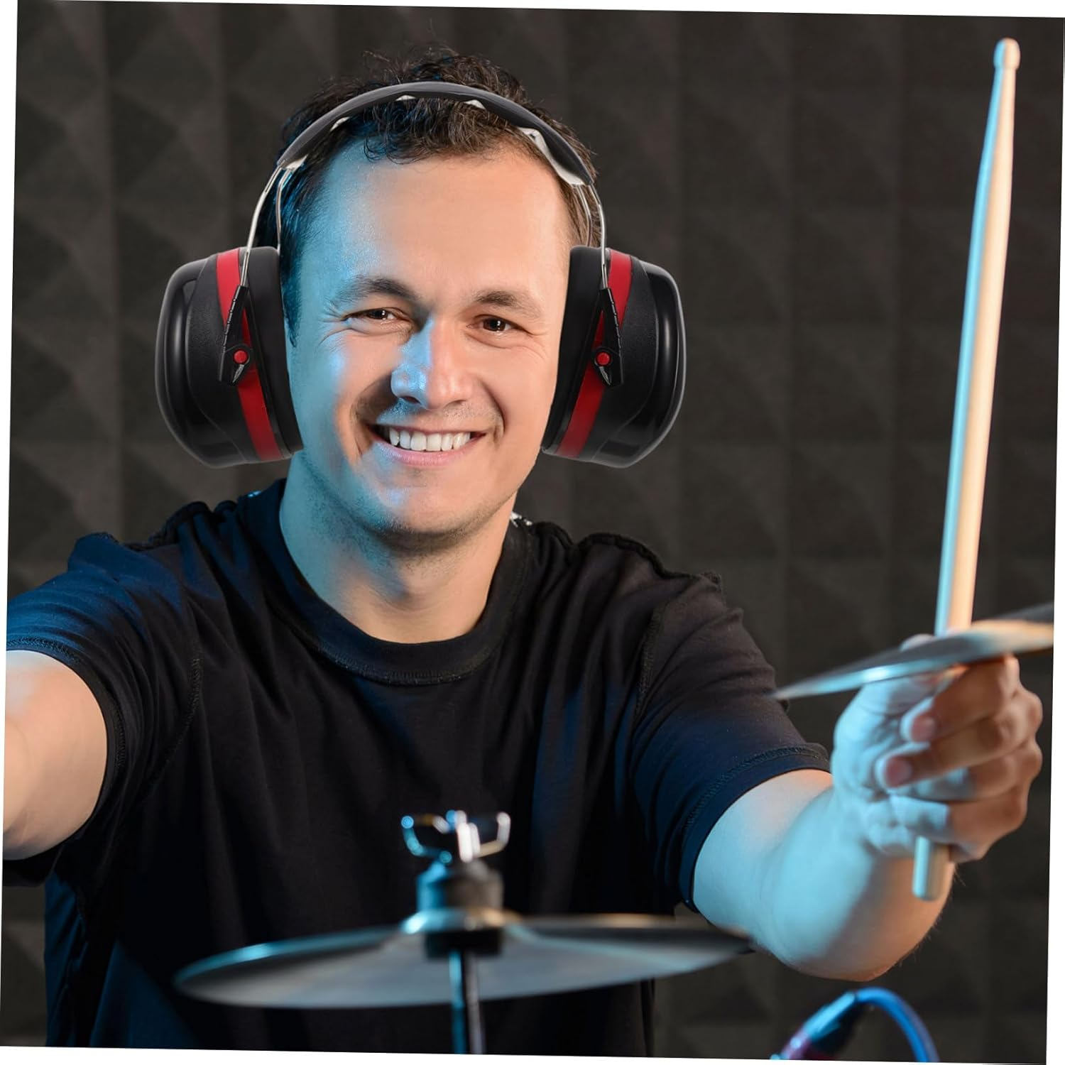 SUPVOX Drummer Headphone Noise Cancelling Earmuff Drum Practice Ear Protection Headset Stereo Sound Instrument Headphones Professional Recording for Universal Musical Use image number 1