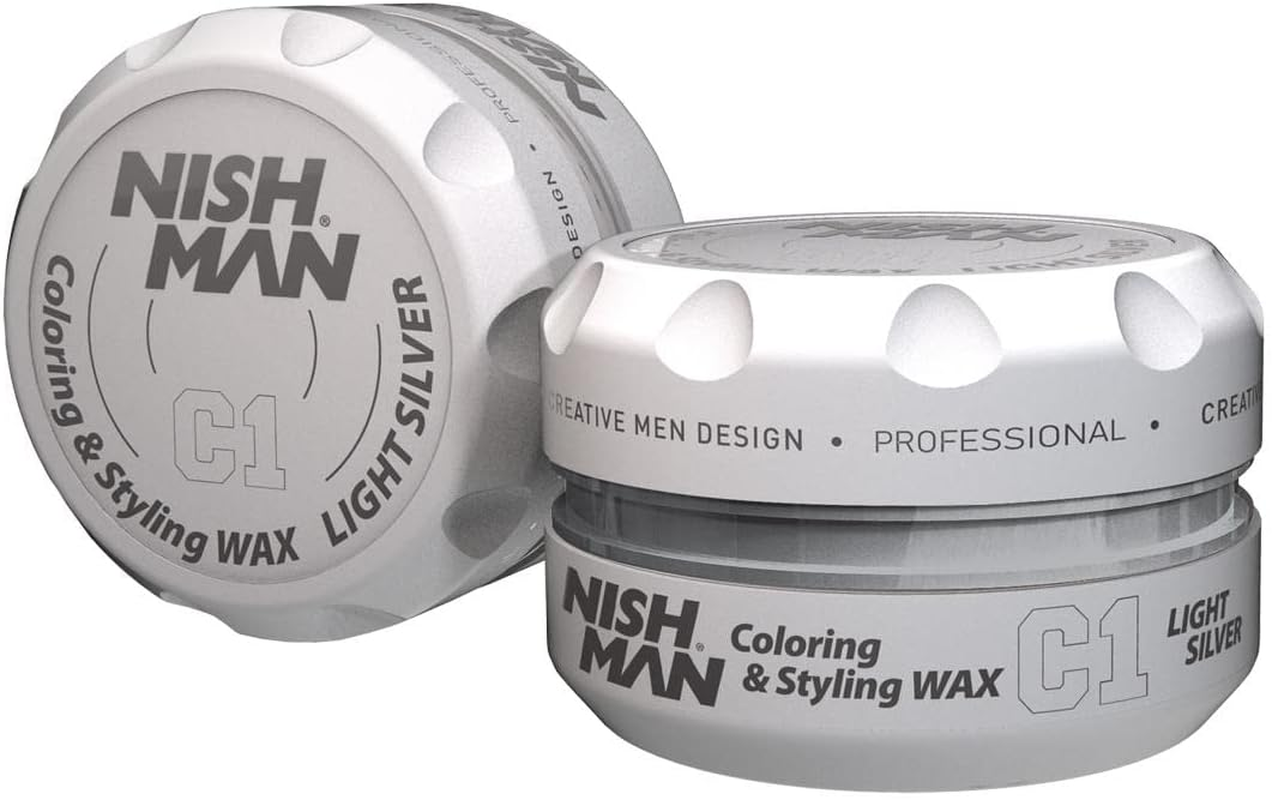 Nishman Hair Styling Series (C1 Coloring Colour Hair Styling Wax - Light Silver, 100Ml) image number 6