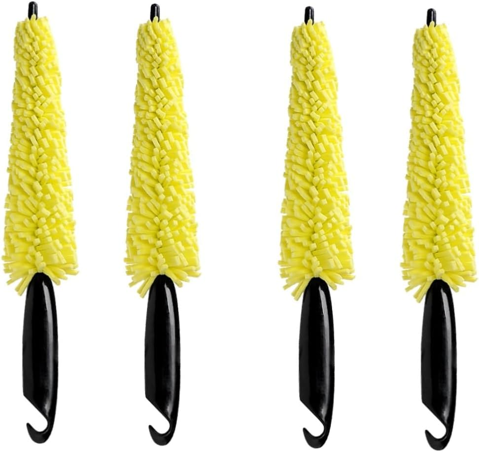 Vaguelly 3Pcs Car Auto Wheel Tyre Rim Cleaning Brush for Washing for Tire and Rim Maintenance