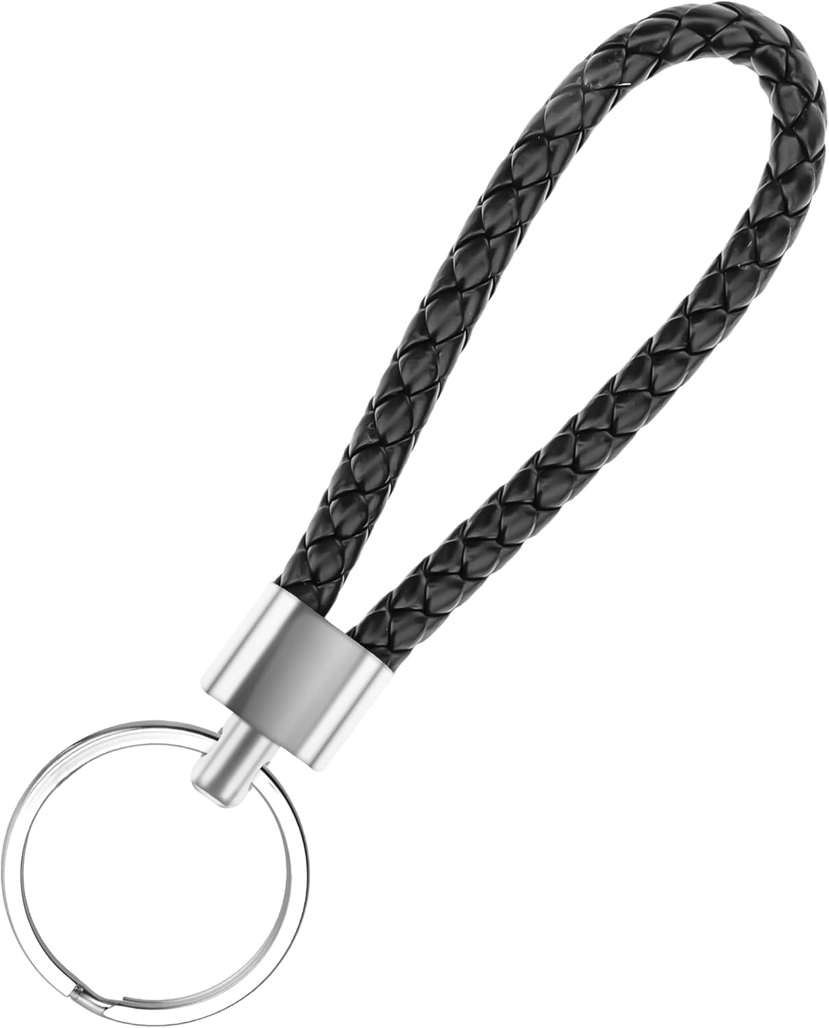 Braided Leather Keychain Key Chain for Men Braided Key Chain Handmade Weave Leather Rope Keyring Car Motorcycle Keychain Ring Universal Keyring Holder Single Keychains Accessories