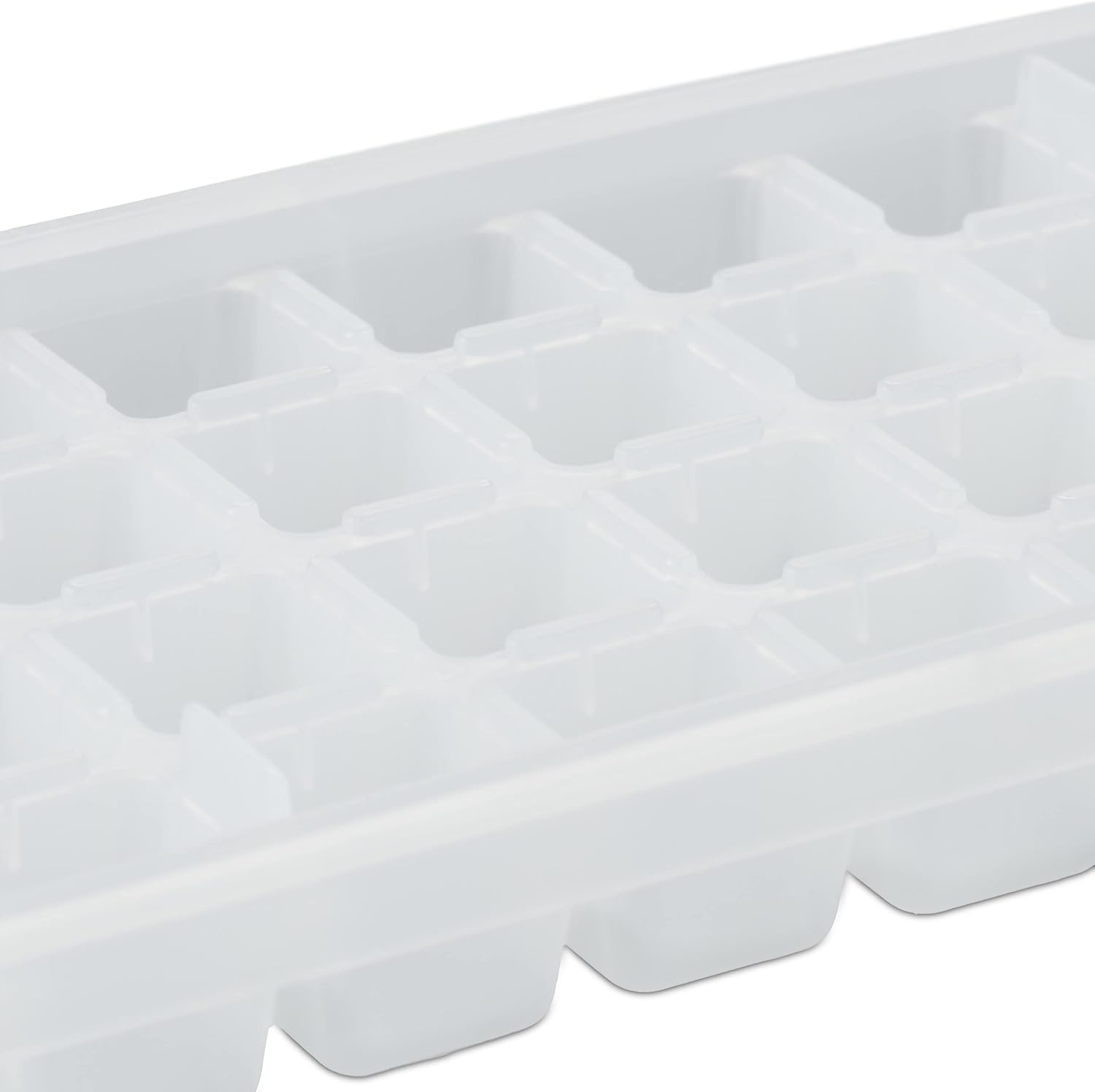 Relaxdays Ice Forms Set with Box and Lid, 4 Trays 144 Cubes Total, Easy-Care, Plastic, 11 X 28 X 13.5 Cm, Transparent, 100% image number 3