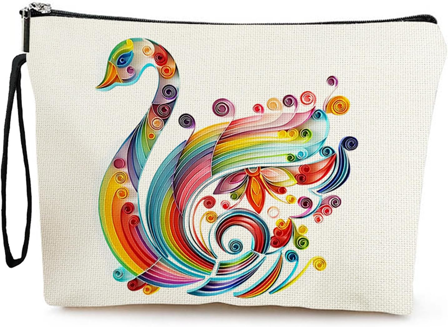 Botanical Flower Makeup Bags for Purse Zipper Cosmetic Pouch Large Travel Canvas Make up Organizer Tool Pouch for Women and Girls