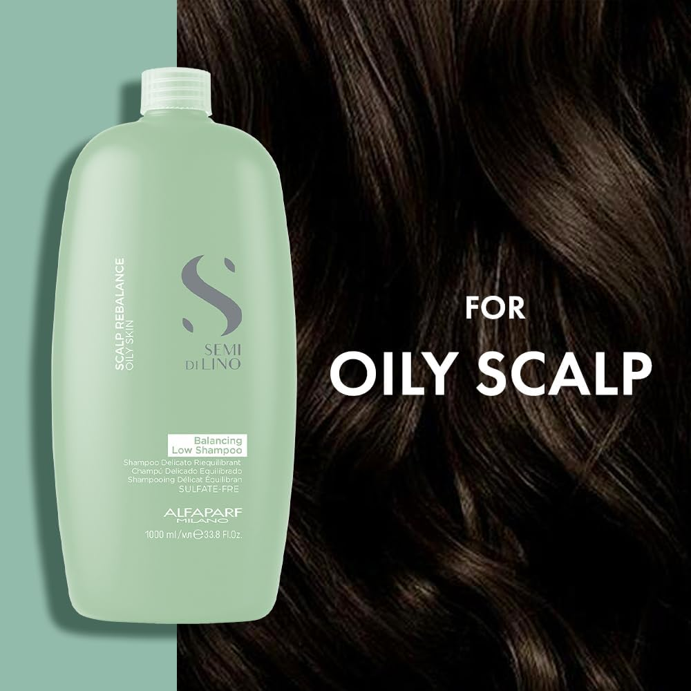 Alfaparf Milano Semi Di Lino Scalp Rebalance Purifying Low Shampoo, 1 L, 8022297095905 image number 1