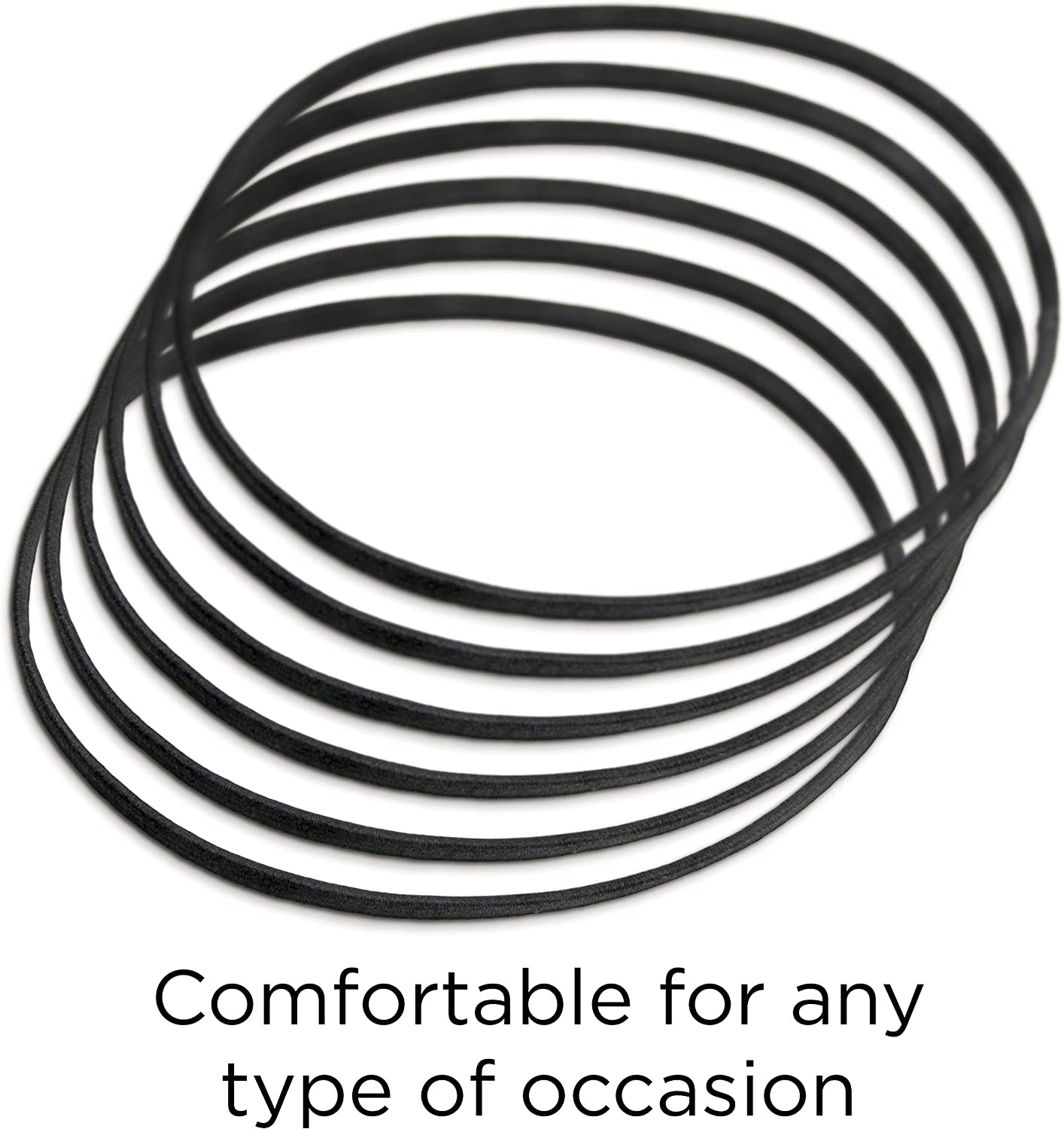 Goody Women'S Ouchless Thin Hair Flat Narrow Headwrap, Black, 6 Count image number 3