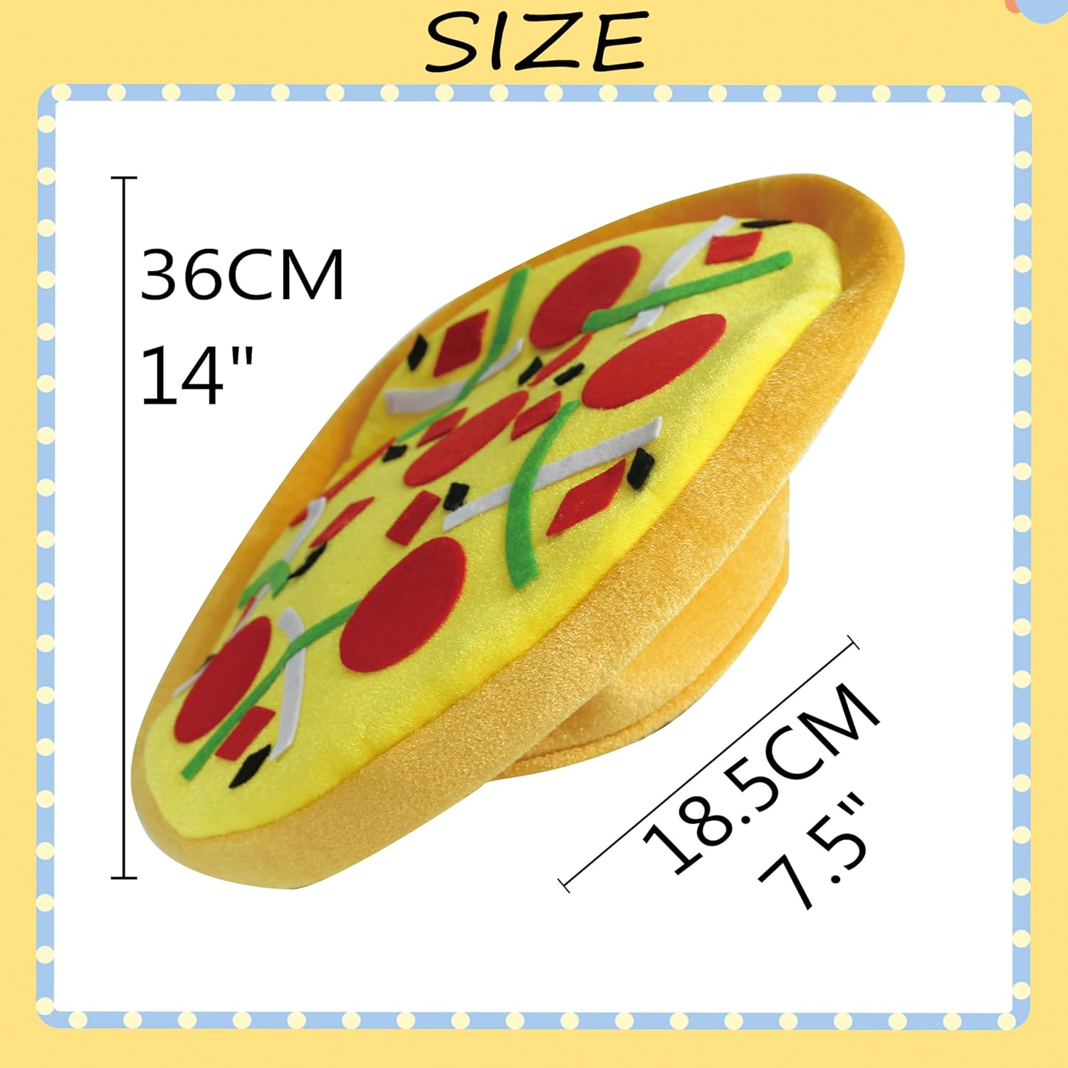 Pizza Hat - Realistic Food Costume Headwear with Cheese & Toppings - Fun Party Costume Accessory for Adults -Ideal for Themed Parties, Events & Festivals image number 4