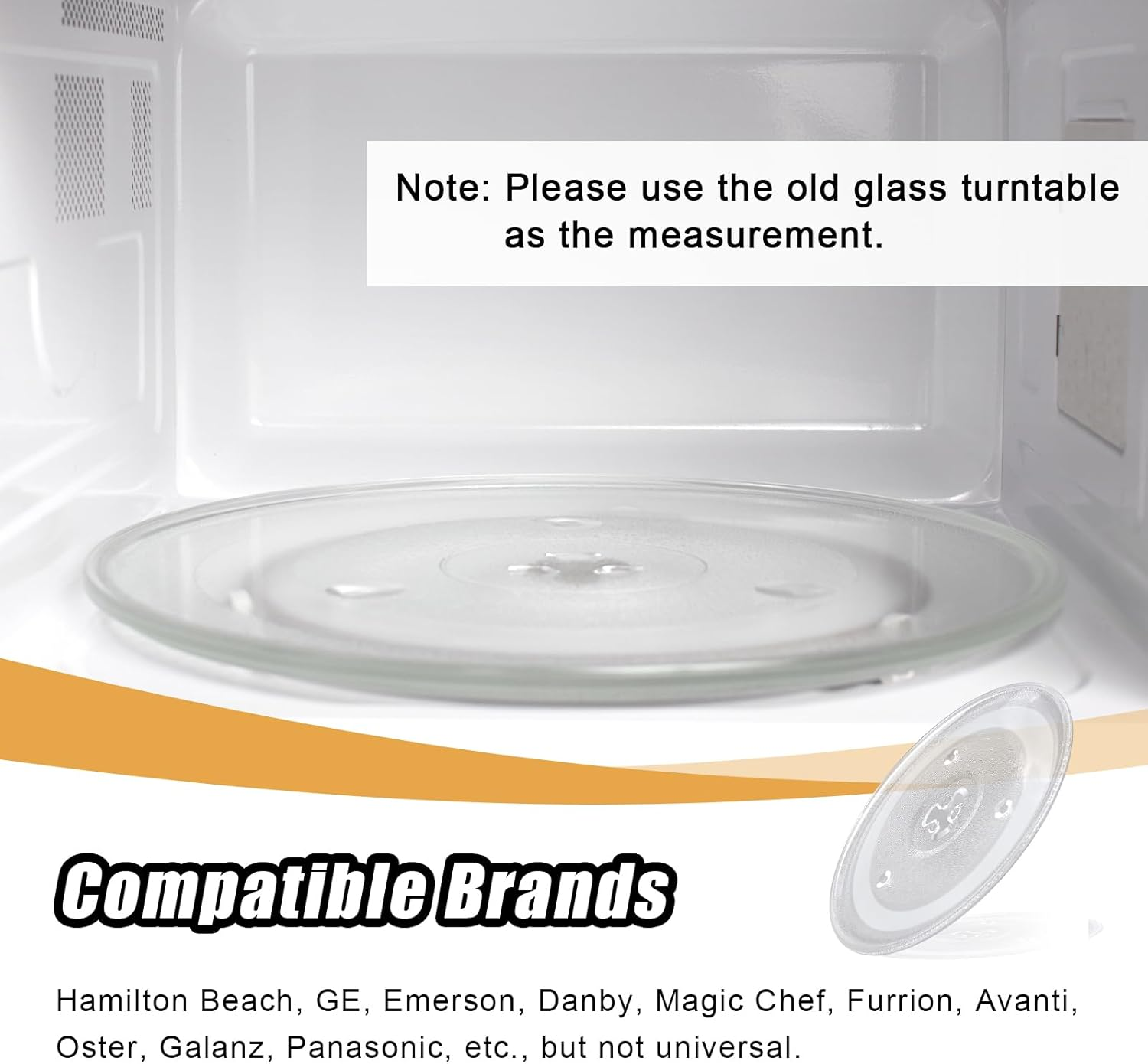 10.6In Microwave Glass Turntable, Microwave Glass Plate Replacement Compatible with Hamilton Beach P90D23AL-R1/GE WB48X26755/WPW10551236 image number 5