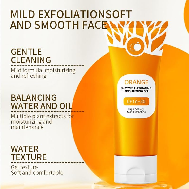 Orange Exfoliating Gel, 2025 Upgrade Orange Facial Exfoliate Gel, Deep Pore Orange Peeling Scrub, Remove Blackheads Moisturize Cleansing for All Skin Types (1Pack) image number 6