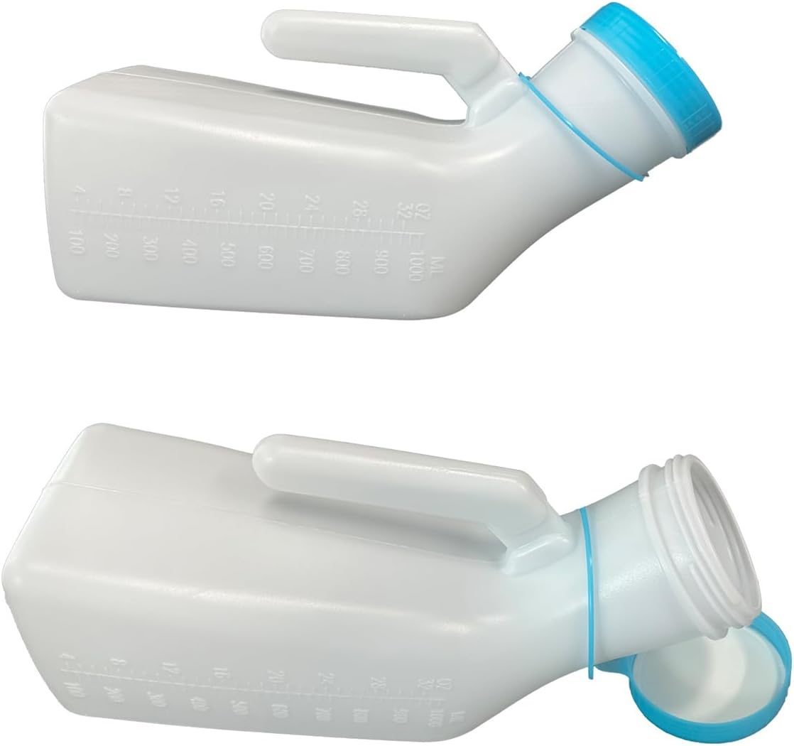 Portable Urinals for Men and Elderly 1000Ml Urine Jar Spill Proof, Plastic, Urinal Bottle for Men Glow in the Dark Screw Cap - for Urine Collection and Travel Pee Bottle (2) image number 4