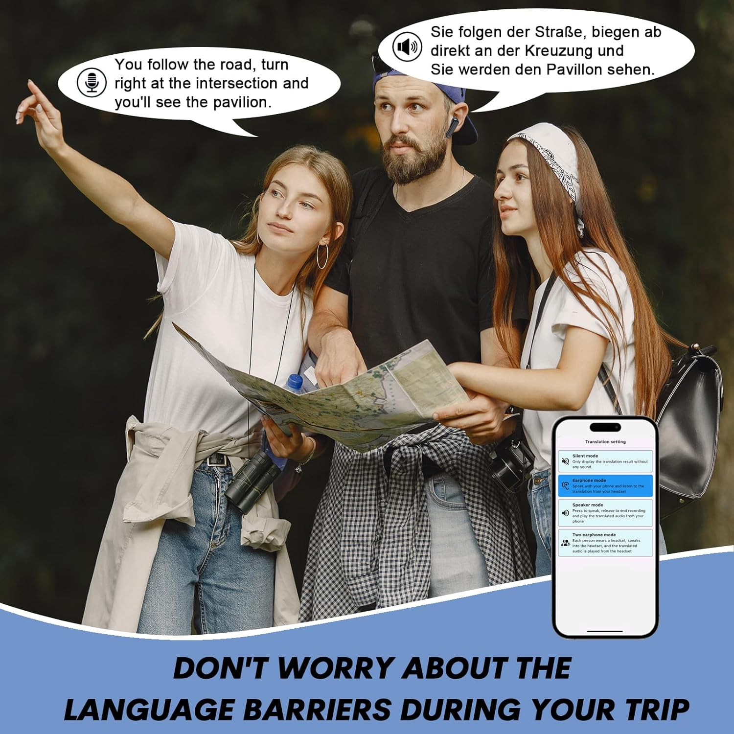 Xmenha AI Translation Earbuds with Screen Translator Headphones with Touchscreen Active Noise Cancelling in Ear ANC Wireless Translator Headphones Ear Buds Real Time Translator Headphones Translation