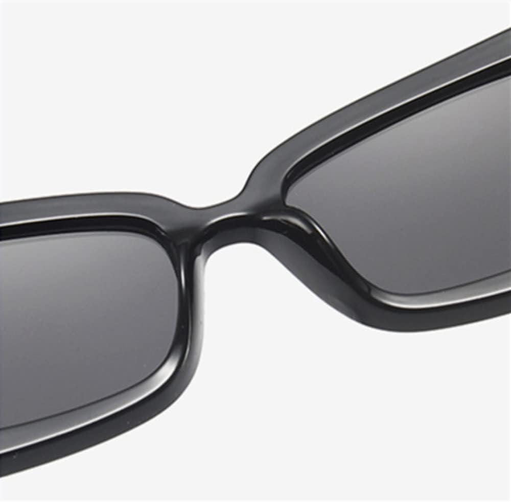 Retro Square Sunglasses Women Vintage Lens Big Gradient Rectangle Sun Glasses Female - C1 Black Black image number 4