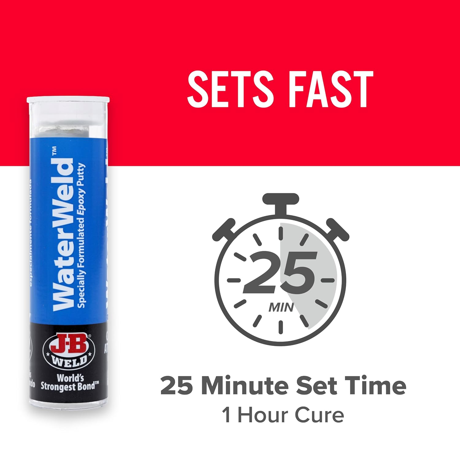 J-B Weld 8277 Waterweld Epoxy Putty Stick - 2 Oz. image number 4