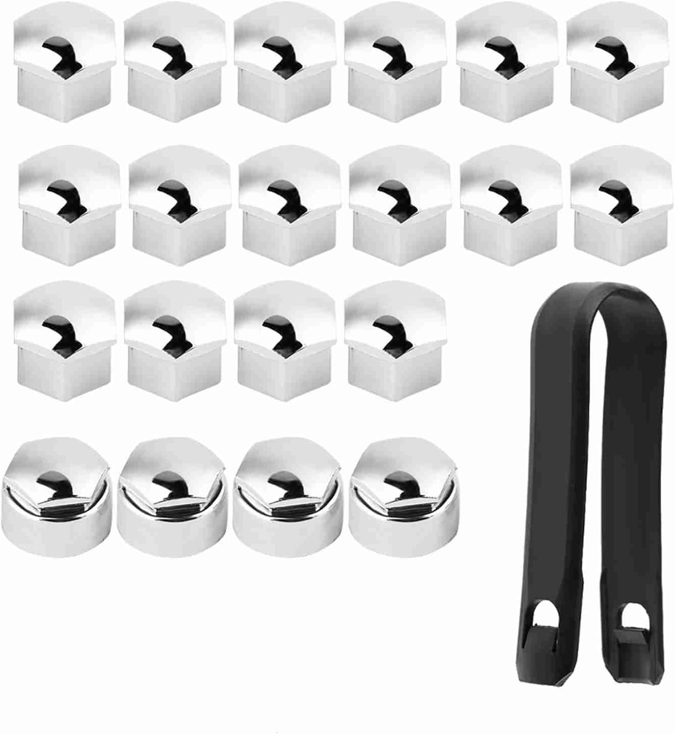 CYSFETENA Pack of 20 Wheel Nut Caps 17 Mm, Anti-Theft Wheel Bolt Caps for Wheel Bolts, ABS Wheel Nut Cover for Car Most Car Tyres (Silver) image number 6