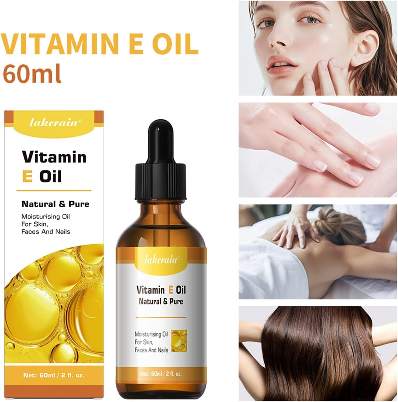 Vitamin E Oil, Rose Vitamin E Face & Body Oil for Skin, Hair, Nails, and Body for Nourishment, Dryness, Diminish Scars and Stretch Marks,2 Fl.Oz image number 4