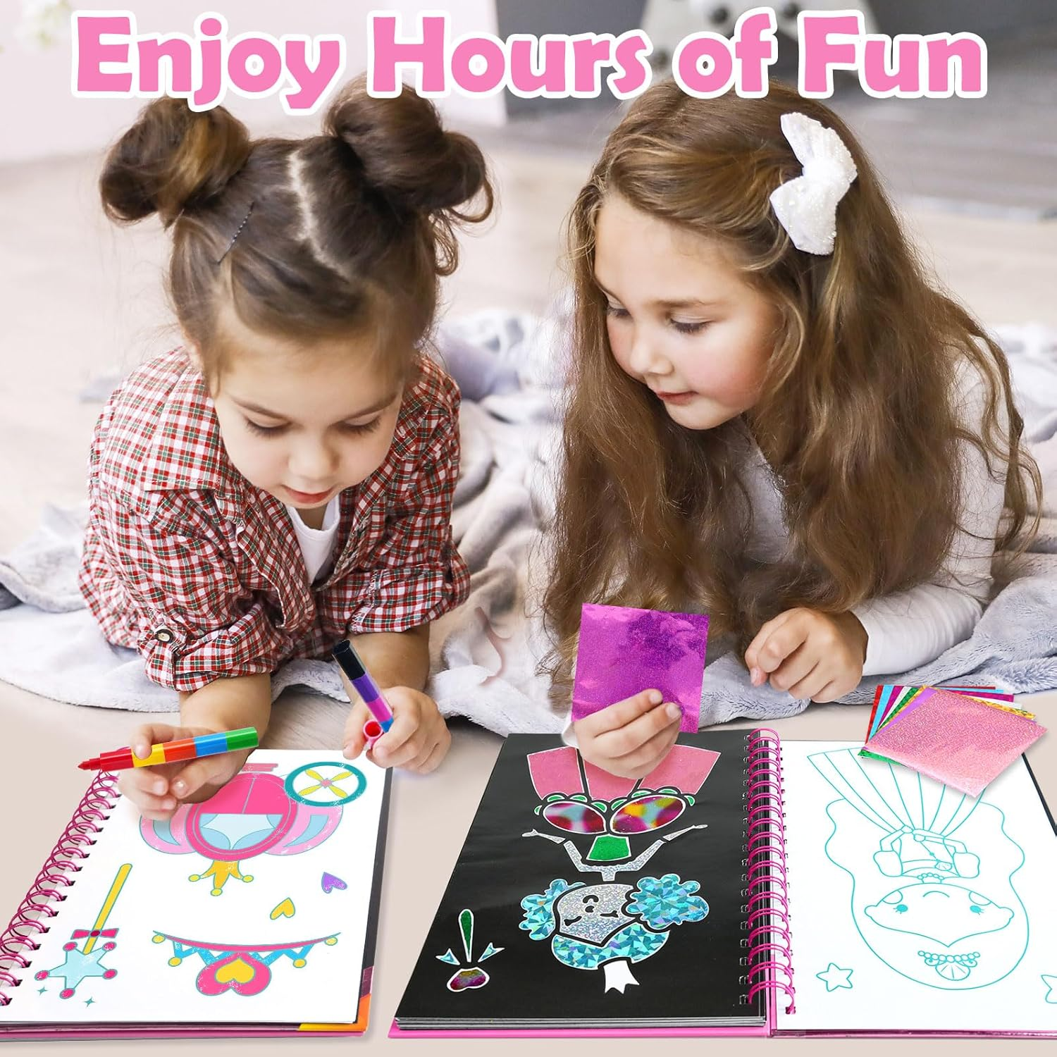 FUNNYB&G Foil Art Craft Activity for Kids - Girls Gift Crafts for Kids Fun Art Supplies DIY Creative Travel Toy, Birthday Gift Party Favor Toys for Girls Boys 4 5 6 7 8 9 Years Old image number 5