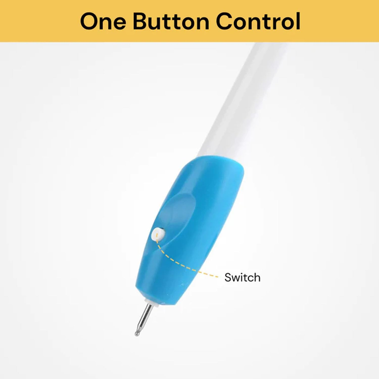 EZONEDEAL Cordless Electric Precision Etching Engraving Carving Engraved Pen Graver Engrave Pen Engraver Tool Simple and Sophisticated Design-White + Blue image number 3