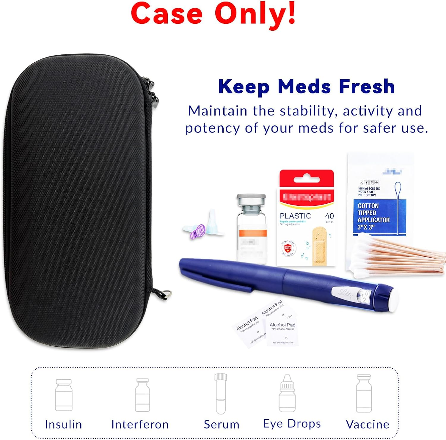 Insulin Pen Cooler Travel Case with 2 Ice Packs, Diabetic Medication Insulated Cooling Bag for Insulin Pens and Diabetic Supplies, Diabetic Organizer Portable Case for Daily Life and Trips image number 4