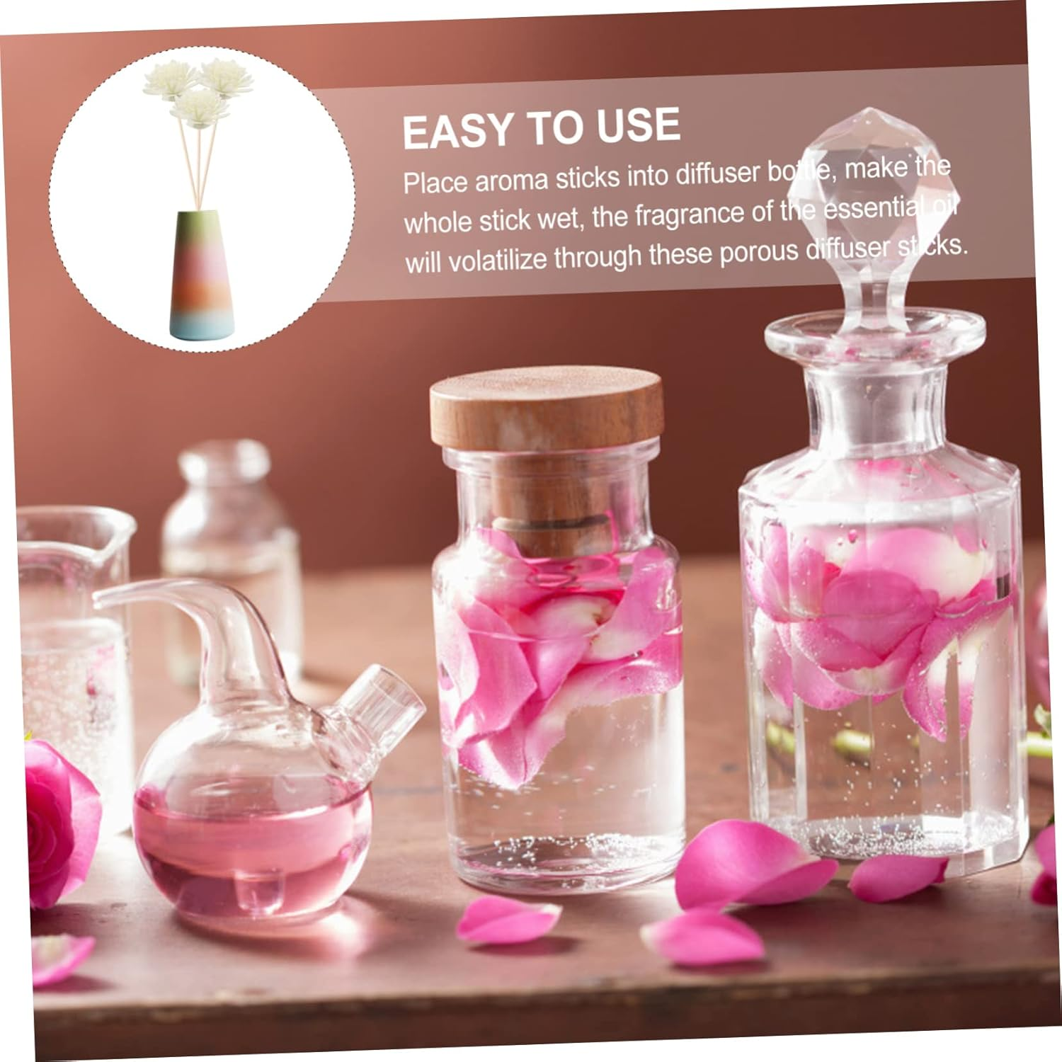 COHEALI 200Pcs Essential Oil Diffuser Flowers Pe Chrysanthemum Aromatherapy Floral Scent Diffuser Home Fragrance image number 5