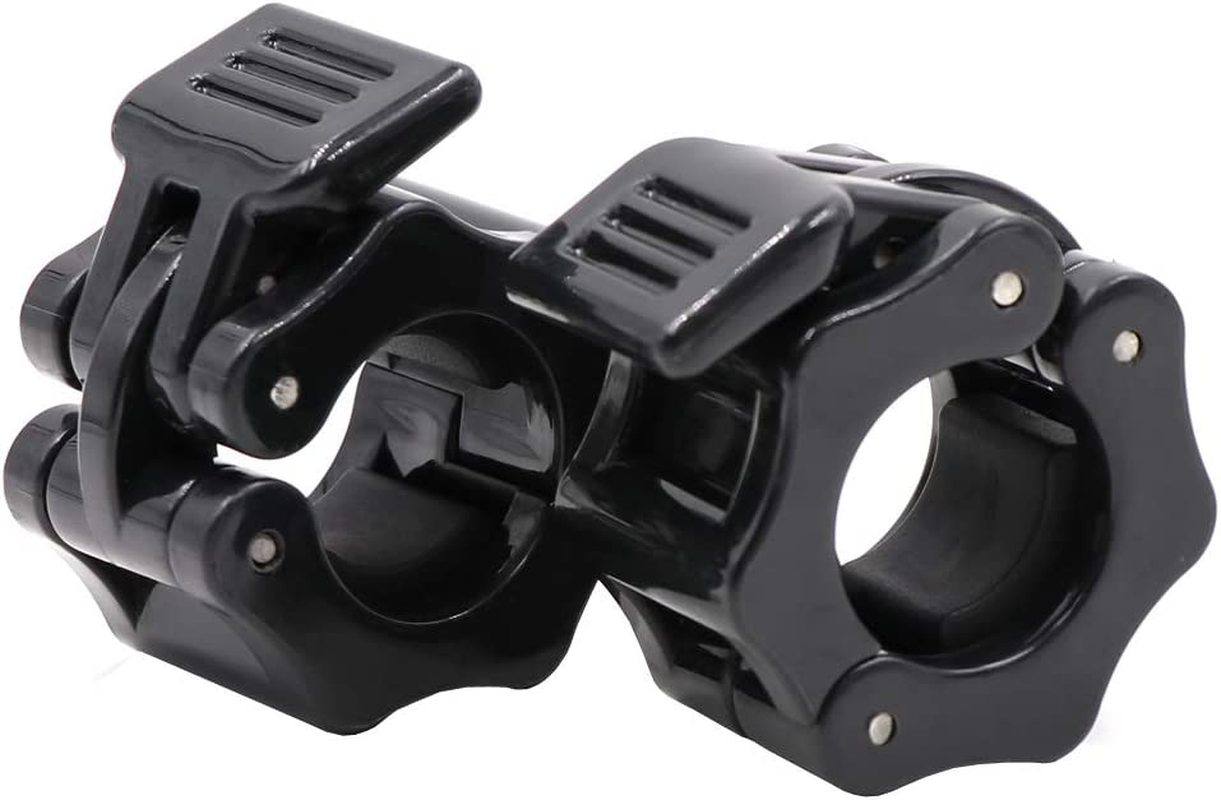Standard Bar Collars Quick Release Barbell Clamps 1 Inch Safety Weight Plates Clips Pair Collar Clamp Standard Curl Bar Clip Fast Locking Weightlifting,Strength Training/Gym.