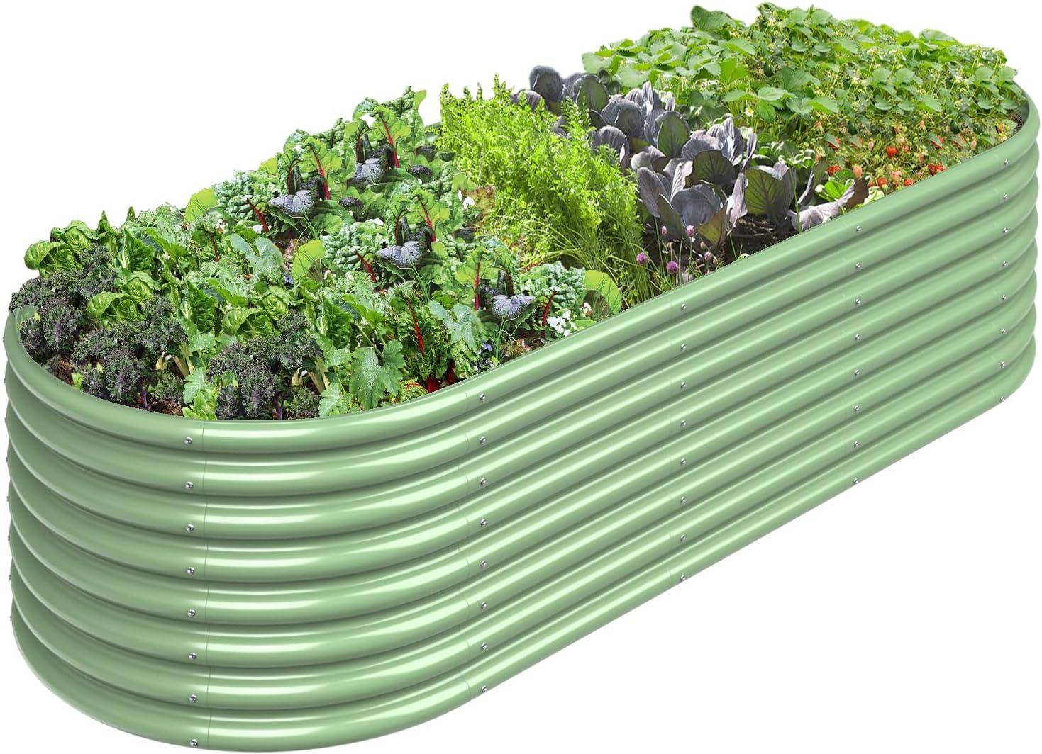 FRIZIONE 2-Pack 3FT(D) X2Ft(H) round Galvanized Raised Garden Bed Outdoor, Metal Raised Garden Beds for Flower, Raised Planter Box Outdoor for Herb, Vegetable-Gray