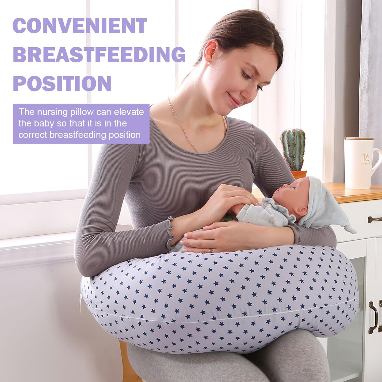 Pregnancy Pillow,Multifunctional Nursing Pillow Washable Breastfeeding Pillows (Type F-Upgrade) image number 1