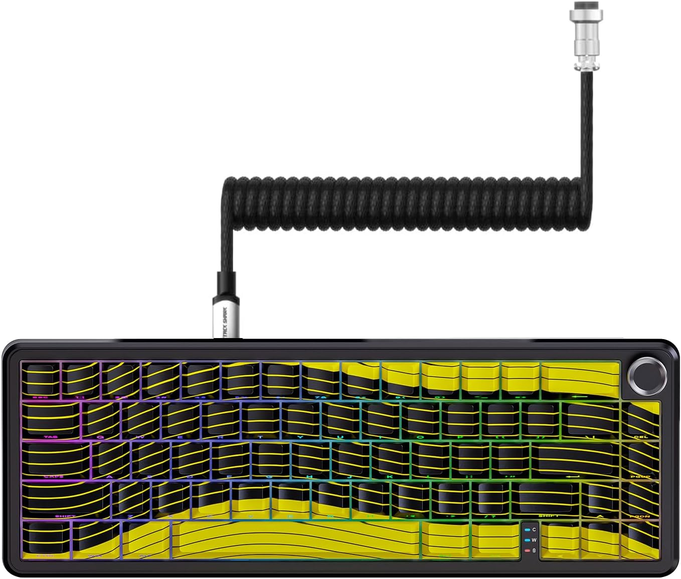ATTACK SHARK X65PRO HE Rapid Trigger Magnetic Mechanical Keyboard,65% Hot Swappable, Hall Effect Sensor,Adjustable Actuation,Tri-Mode RGB, 8Khz Polling Rate with Coiled Cable for Moba/Fps/Rts-White
