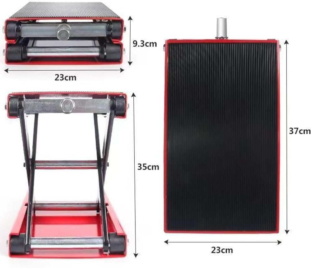 Motorcycle Lift &ndash; Heavy Duty Scissor Lift Jack for Cruiser Bikes Maintenance with Crank, 500Kg Capacity Steel Motorcycle Jack & Hoist Stand, Compact & Stable Scissor Lift for Garage & Workshop image number 1