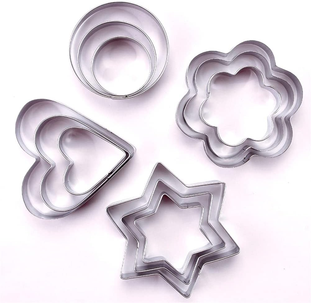 12-Piece Stainless Steel Cookie Cutter, Cartoon Baking Mold, Vegetable and Fruit Biscuit Mold Set Suitable for Kitchen Baking, Halloween, Christmas image number 3