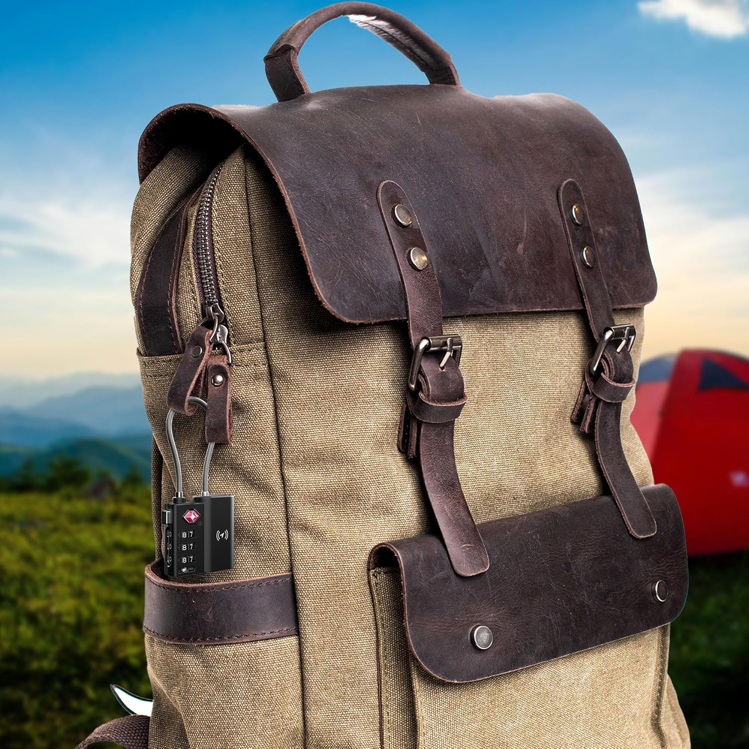 Laser TSA Approved 3-Digit Lock Smart Travel Tag, USB-C Rechargeable, Apple Find My Compatible, IPX4 Splash Resistant - Tracks Items like Travel Accessories, Luggage, Suitcase, Travel Bag and Gear image number 4