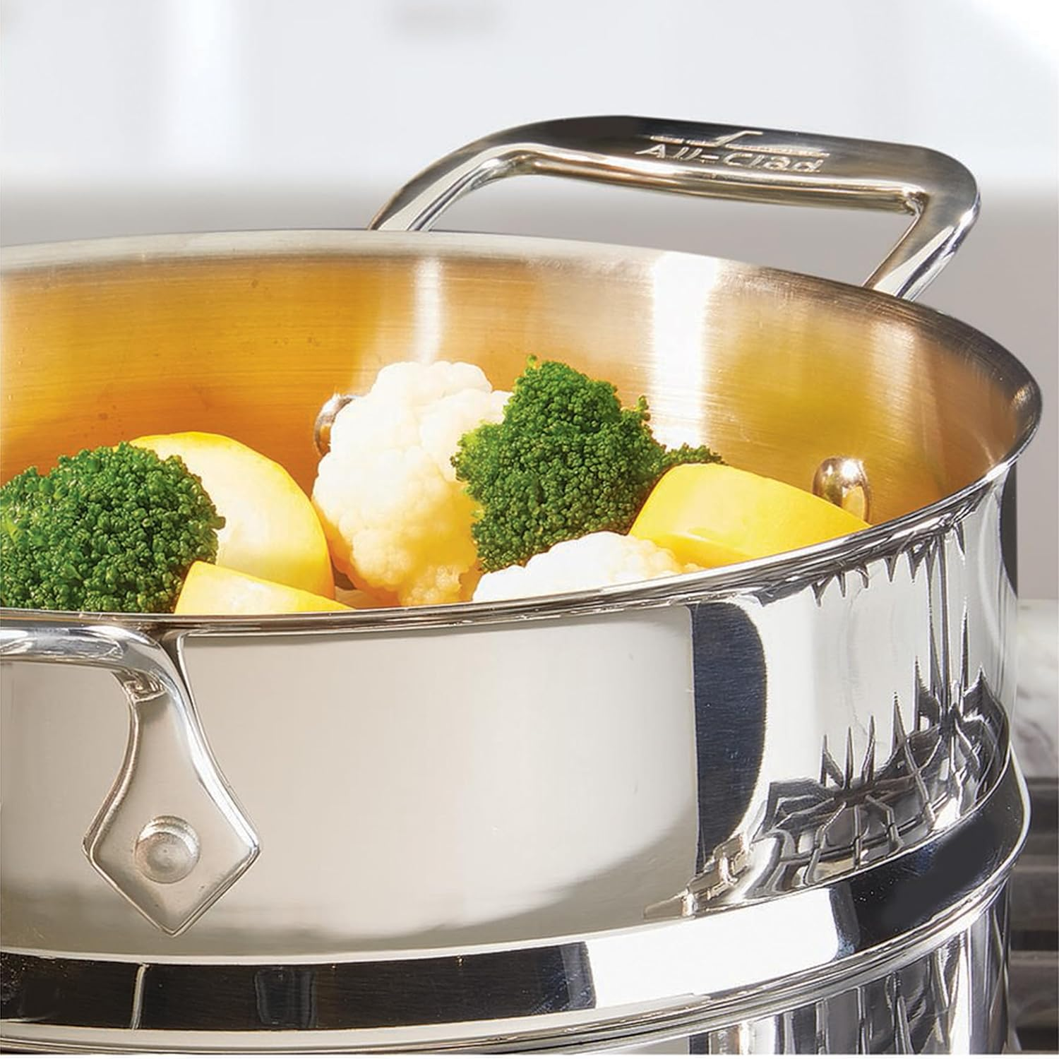 All-Clad E414S564 Stainless Steel Steamer Cookware, 5-Quart, Silver image number 5