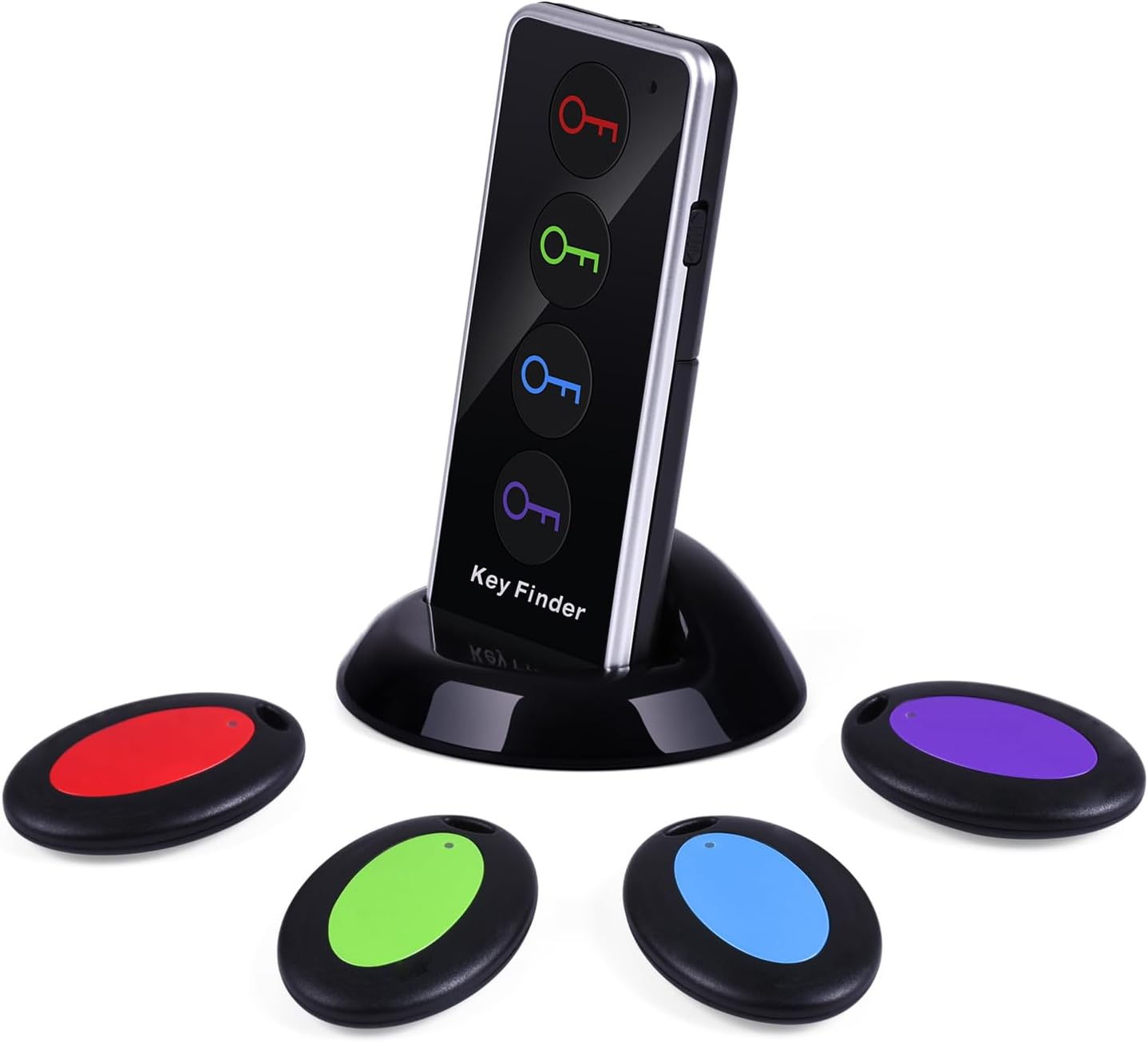 Key Finder, Item Tracker with LED Flashlight Function, Chlovoe Wireless Remote Control RF Key Finder Locator Phone Pet Wallet TV Remote Tracker（1 RF Transmitter & 4 Receivers） image number 5